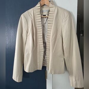 Genuine Leather Larry Levine Soft Cream Jacket